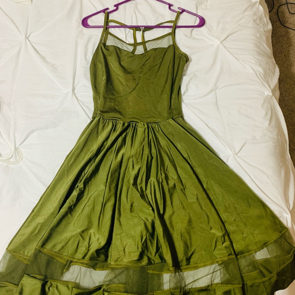 Green contemporary dance costume dress
